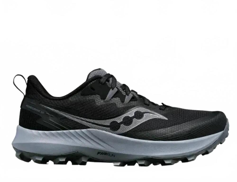 NEW SAUCONY women's pergerine 14 trail running shoe in black/carbon